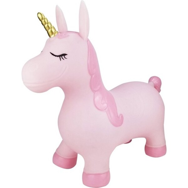 Kaper Kidz Bouncy Rider Pink Pearl The Unicorn Ride On Bouncer Toy Kids 12m+