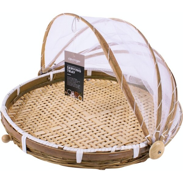 Clevinger Foldable Bamboo Portable Bug Repellent Food Protection Cover 40cm