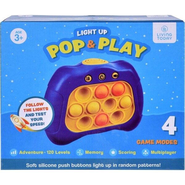 Living Today Silicone Pop & Play Light-Up Kids/Childrens Game Fun Toy 3+