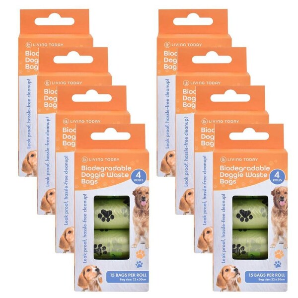 8PK Living Today Biodegradable Doggie Poop Waste Bag (480 Bags)