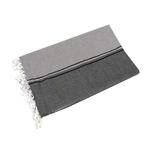 IDC Homewares Isaac Black Silver Cotton Throw Rug 100 x 200cm