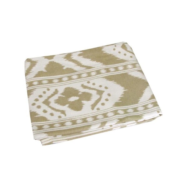IDC Homewares Allambee Honey Taupe White Cotton Throw Rug 125 x 150cm