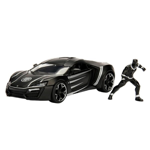 Jada 1:24 Scale Avengers Comics Lykan Hypersport & Black Panther Diecast Model