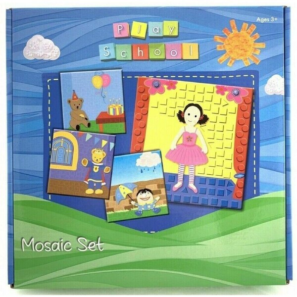 ABC Kids Play School Mosaic Artwork Set Fun Characters Kids Activity Gift!