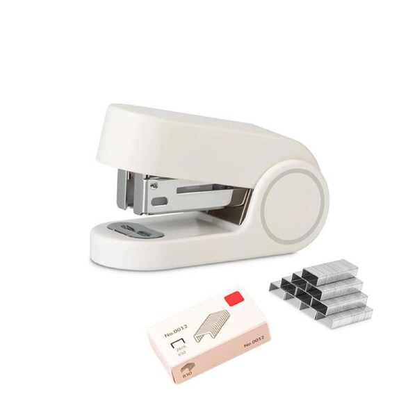 Catzon Mini Stapler with 830 Staples 2-12 Sheets Capacity for School Office-White