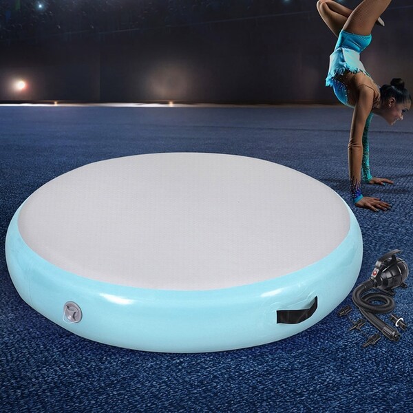 1M Everfit Round Air Track Mat Inflatable Gymnastics with Electric Pump Yoga Tumbling Mat Home