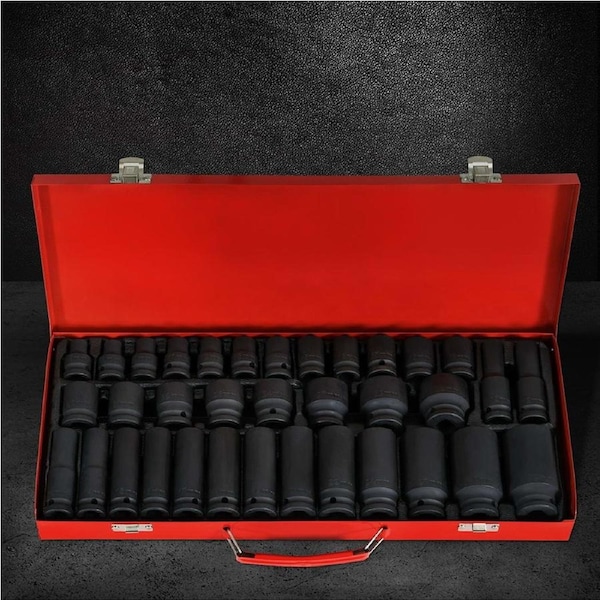 1/2" Drive Giantz 35pcs Impact Socket Set Metric 8-32mm with Case