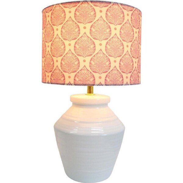 Block Print 36.5cm Ceramic/Linen Lamp Home Tabletop Night Light Fantasy Tree