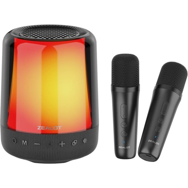 Catzon Karaoke Machine + 2 Wireless Microphones Super Bass TWS for Party