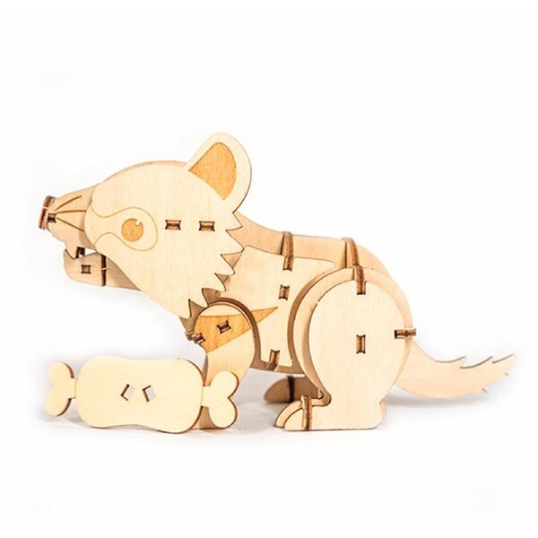 Ki-no-ki Tasmanian Devil Cute Puzzle Plywood 3D Puzzle Toy Model Kit