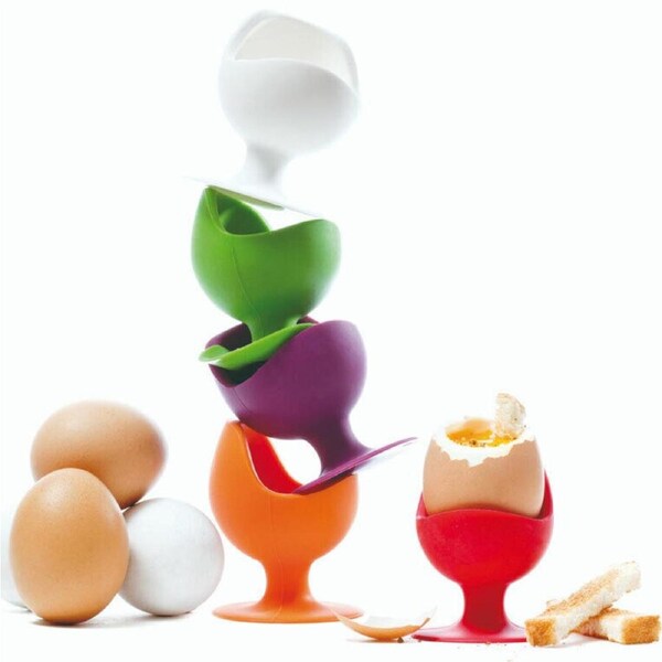 Silicone Zone Iconic Silicone Boiled Egg Chair / Egg Cup Holder Set of 5