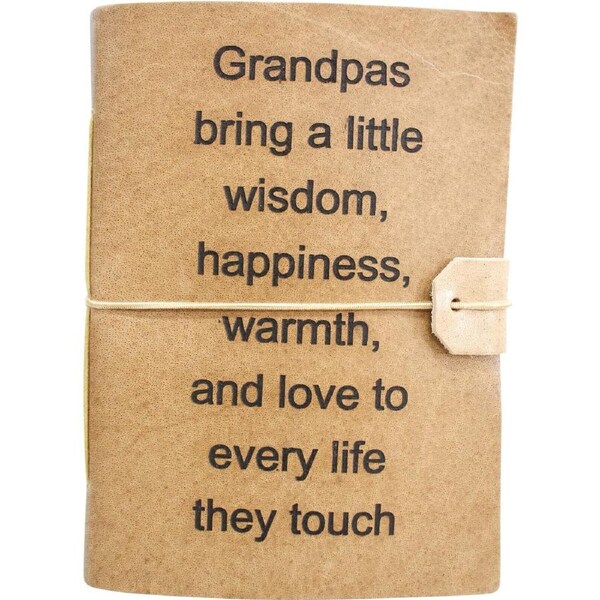 Grandpas Love Leather/Paper 18cm Notebook Stationery Writing Diary Journal Brown