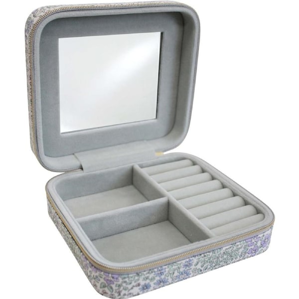 MDF Linen 14cm Jewellery Cube Storage Holder Display Organiser Rectangle Floral