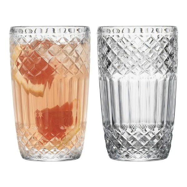 4pc Porto Honfleur 340ml/13cm Hi-Ball Glass Tumbler Round Drink Cup Set Clear
