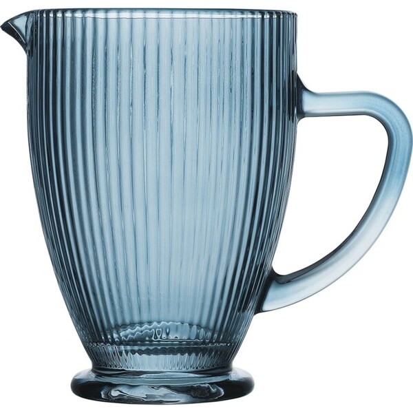Porto Brittany 1.2L/20cm Glass Jug Water/Juice Container Pitcher w/ Handle Bleu