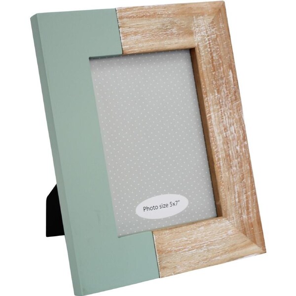 Pine Wood MDF Glass Modern Side 5x7" Photo Frame Picture Holder Display Sage