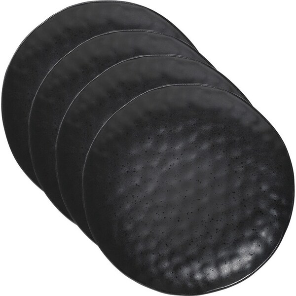4x Ecology Speckle Ebony 27cm Stoneware Dinner Plate Dish Round Tableware Black