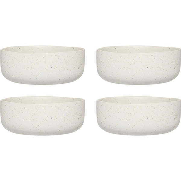 4pc Ecology Domus 16cm Stoneware Soup/Noodle Bowl Set Dish Round Tableware Ecru