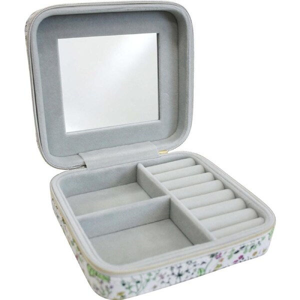 MDF Linen 14cm Jewellery Cube Storage Holder Display Organiser Rectangle Garden