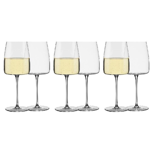 6pc Ecology Epicure Stemmed 450ml/22cm White Wine Glasses Drinkware Set Clear