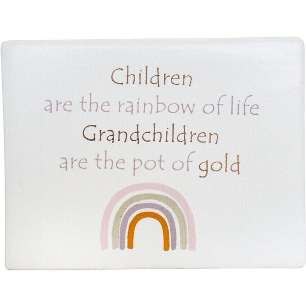 Standing Ceramic 13x10cm Sign Display Tabletop Home Decor Grandchildren White