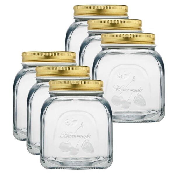 6x Pasabahce Homemade 500ml Glass Preserve Jar Food Storage Container w/ Lid CLR