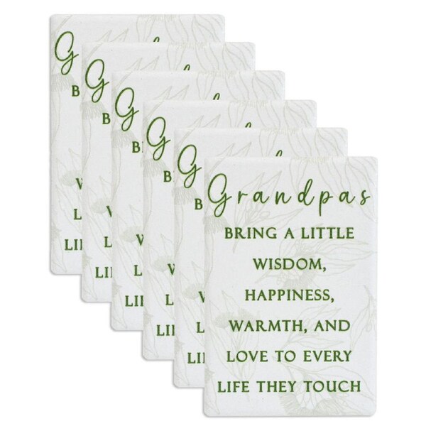 6x Grandpas Ceramic 6x9cm Rectangle Refrigerator/Fridge Magnet Home Decor