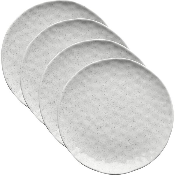 4x Ecology Speckle Milk 27cm Stoneware Dinner Plate Dish Round Tableware White