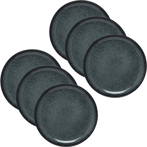 6x Ecology Element 20cm Stoneware Side Plate Snack Dish Round Tableware Raven