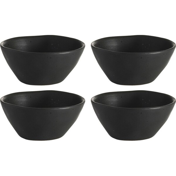 4x Ecology Speckle Ebony 11cm Stoneware Sauce Dip Bowl Round Tableware Black