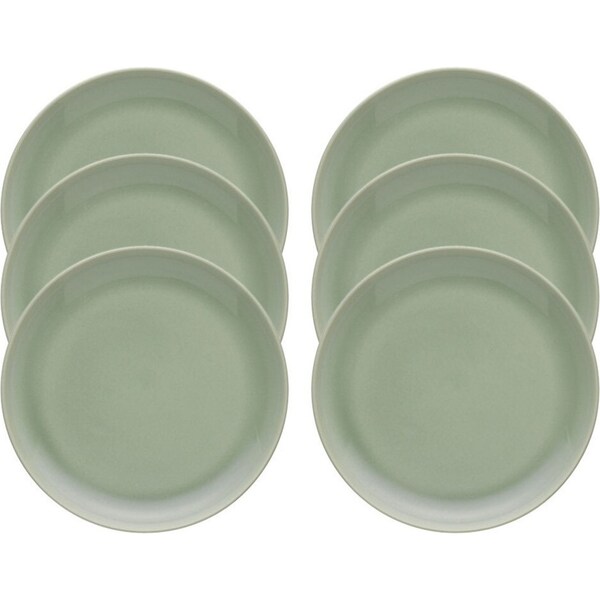 6x Ecology Element 20cm Stoneware Side Plate Snack/Food Dish Round Tableware Dew