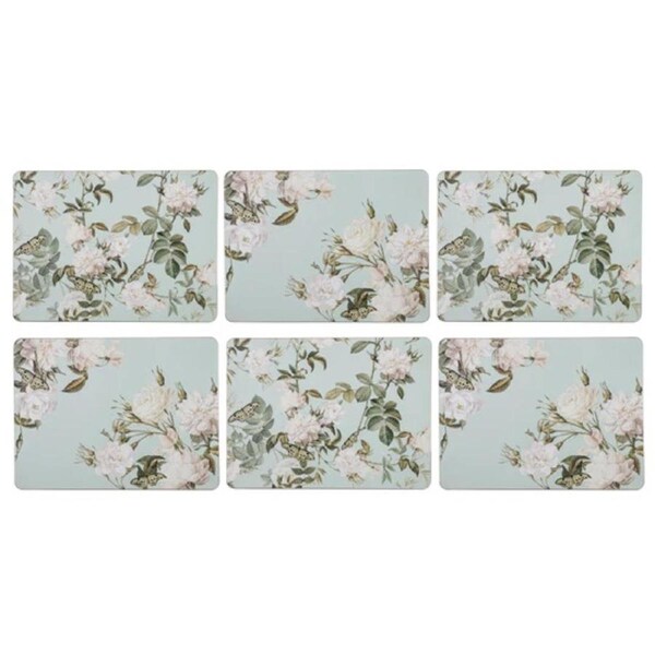 Ashdene Dining Kitchen Elegant Rose Mint Cork Back Placemats Set 6