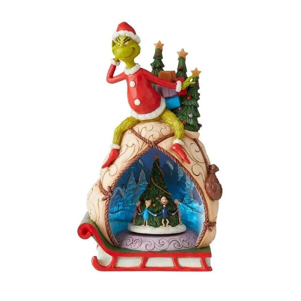 Dr Seuss The Grinch by Jim Shore - Grinch with Lit Rotating Scene