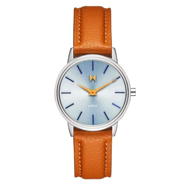 MVMT Tan Leather Light Blue Dial Women's Watch - 28000375D