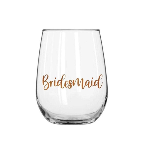 Bridesmaid Stemless Wine Glass