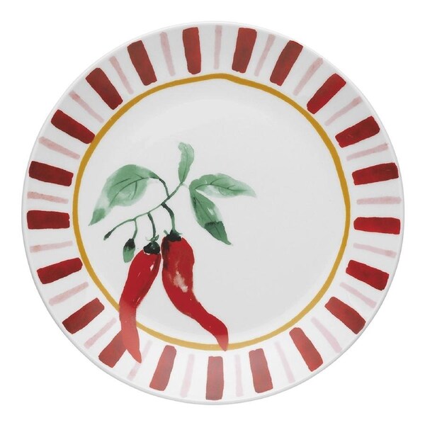 Porto Cucina 20cm Porcelain Side Plate Food/Snack Dish Tableware Round Chilli