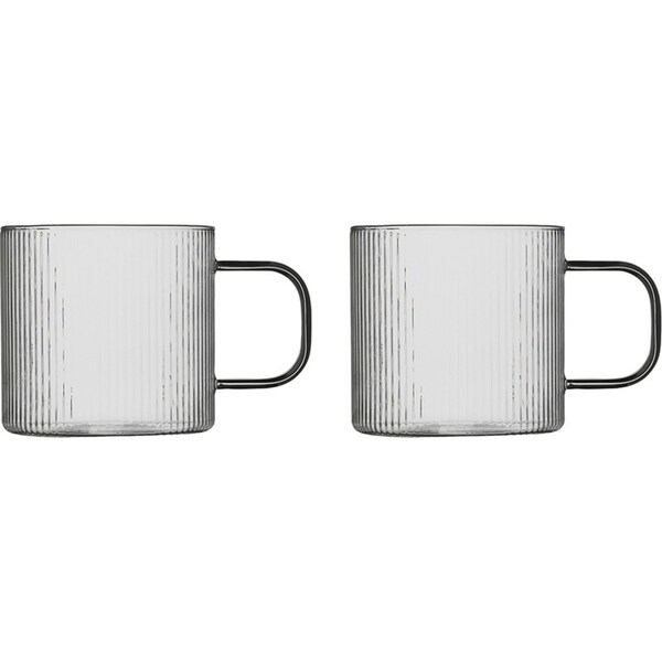 2pc Ecology Infuse 350ml Glass Tea/Coffee Cup Drink Mug w/ Handle Round Clear