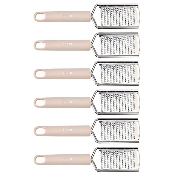 6x Porto Zest Stainless Steel/Plastic 24cm Citrus/Cheese Grater Kitchen Utensil