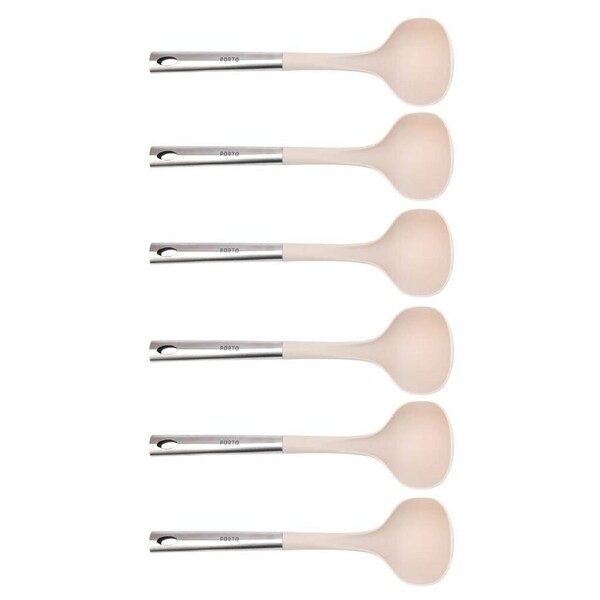 6x Porto Zest Stainless Steel/Nylon 33cm Soup Ladle Food Kitchen Cooking Utensil