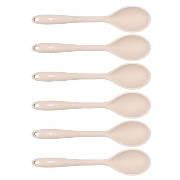 6x Porto Zest Silicone 27cm Serving Spoon Kitchen Food Cooking/Stirring Utensil