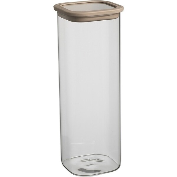 Ecology Store Square 2.1L/29cm Glass Canister w/ Lid Container Storage Clear