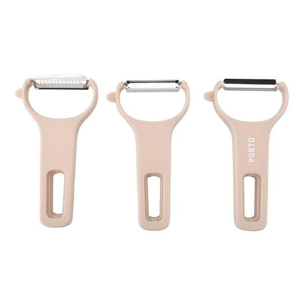 3pc Porto Zest Stainless Steel/Plastic 13cm Peeler Set Food Vege/Fruit Shredder