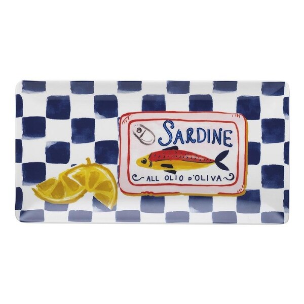 Porto Cucina 29.5cm Porcelain Snack Serving Platter Rectangle Tableware Sardine
