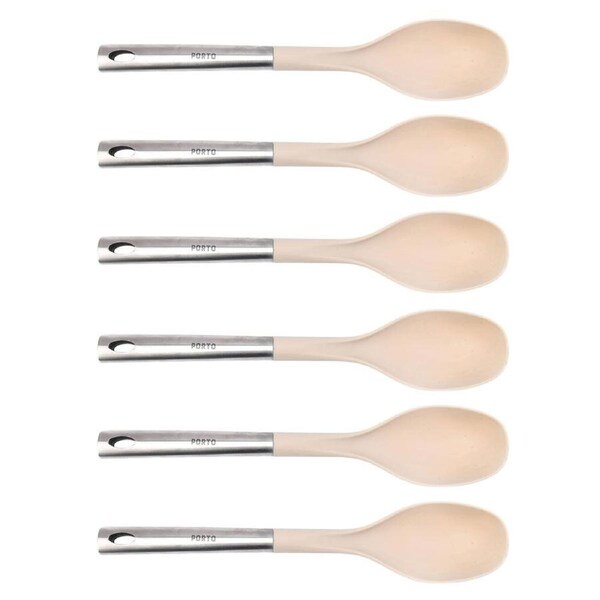 6x Porto Zest Stainless Steel/Nylon 34cm Turner Flipper Kitchen Cooking Utensil