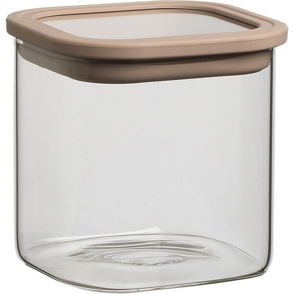 Ecology Store Square 700ml/11cm Glass Canister w/ Lid Container Storage Clear