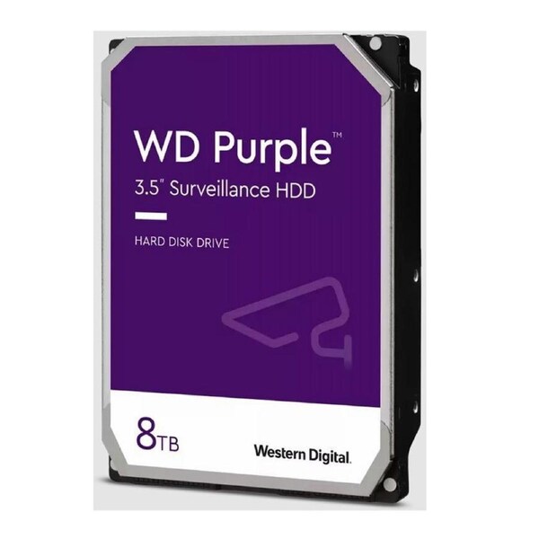 Western Digital WD Purple 8TB 3.5' Surveillance HDD 256MB Cache SATA 3-Year Limited Warranty