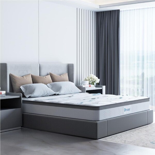 25cm King Mattress Spring Pocket DreamZ 5-Zone Tight Top Medium Firm