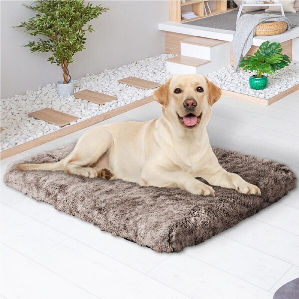 114x90cm PaWz Pet Calming Bed Memory Foam - Coffee