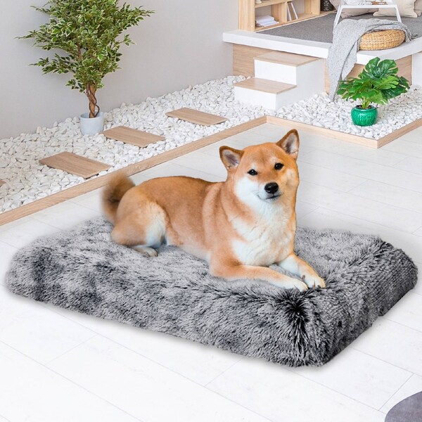 92x69cm PaWz Pet Calming Bed Memory Foam - Charcoal