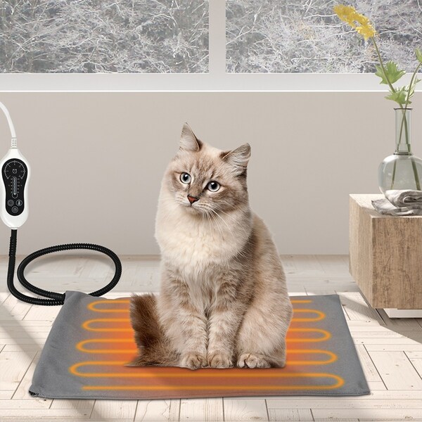 PaWz Pet Heater Bed Mat Electric Heated Blanket Pad Timer Removable Cover